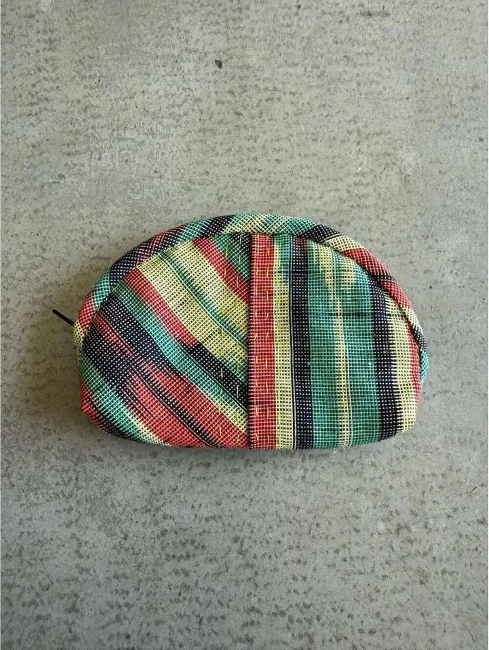 Handmade Bogo Plaid Coin Pouch / Small Zipper Mini Wallet